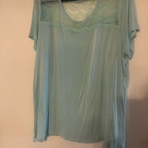 Aqua color lace top shirt